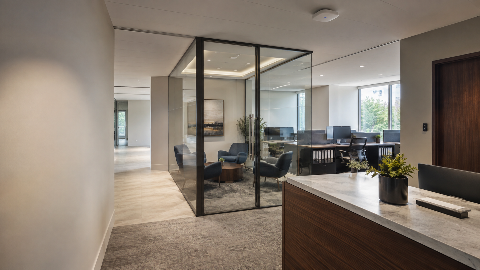 Secure client-facing professional and financial services office environment